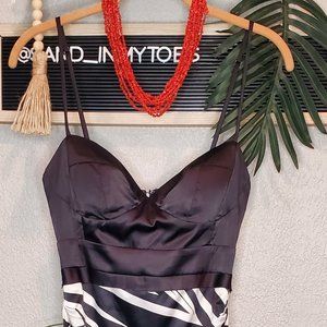 Rubber Ducky I Black Bustier/White/Black Pattern Bodycon Cocktail Dress …